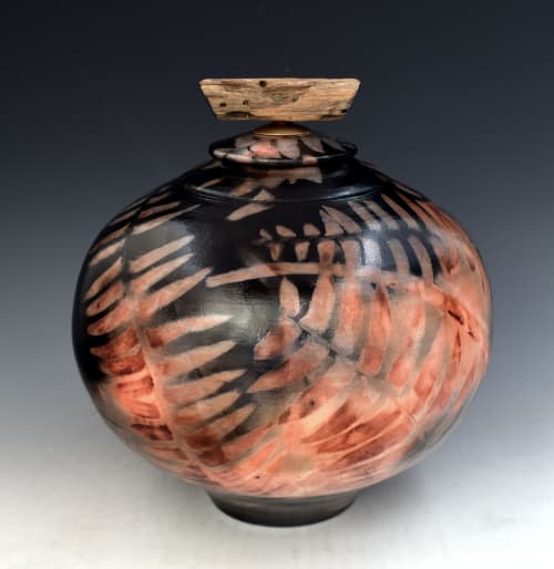 Stonerware hand made covered vessel urn B287 250 cubic inche | Vase in Vases & Vessels by Ron Mello Studio Art