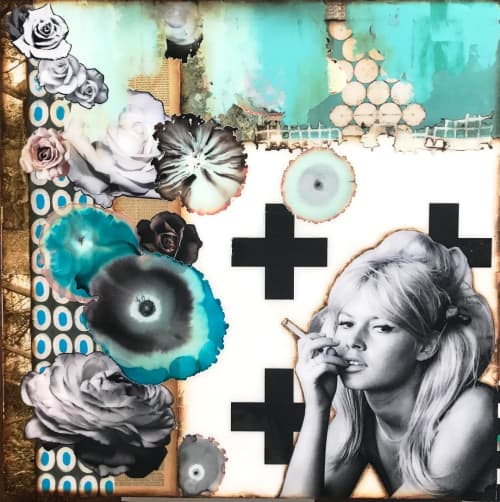 Bardot | Mixed Media by Laura Van Horne Art | Gray Sky Gallery in Seattle. Item composed of wood and synthetic