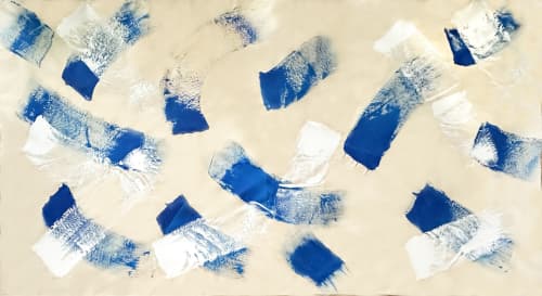 Blue Wind #4 | Oil And Acrylic Painting in Paintings by Arthur  Adams. Item composed of canvas compatible with mid century modern and contemporary style