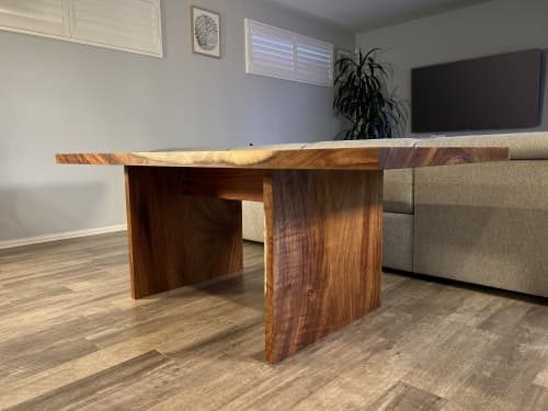 21st Century Minimalist Inspired Parota Slab Dining Table | Tables by Walker Design Studios. Item made of wood compatible with contemporary and modern style
