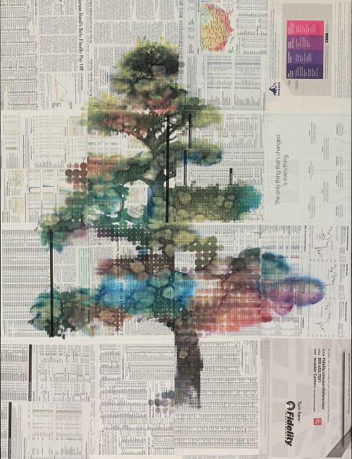 Sienna | Mixed Media by Phillip Hua. Item made of paper with synthetic