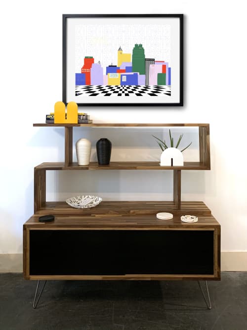 Downtown Raleigh, N.C. art print | Prints by Nancy Purvis. Item made of paper