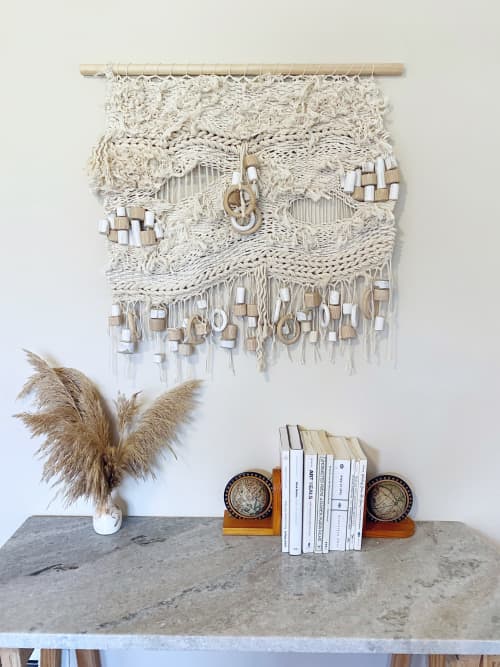 Sculptural Nautical Inspired Weaving | Macrame Wall Hanging in Wall Hangings by Emily Barton Design. Item made of cotton with fiber