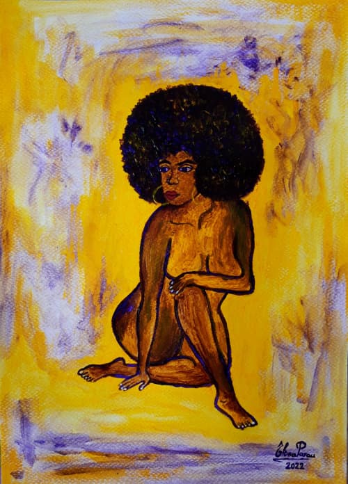 Colores de sensualidad 1 | Oil And Acrylic Painting in Paintings by Elena Parau. Item composed of paper compatible with boho and contemporary style