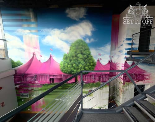 Walk the Walk Interior Mural Feature | Murals by Set It Off Murals | Walk The Walk in Woking. Item made of synthetic