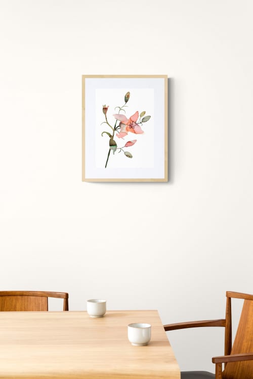 Lily No. 17 : Original Watercolor Painting | Paintings by Elizabeth Becker. Item made of paper works with boho & minimalism style