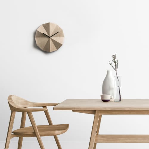 Delta Clock Oak | Decorative Objects by LAWA DESIGN. Item composed of oak wood in minimalism or contemporary style