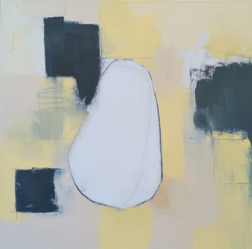 Remnants #05 — Contemporary Abstract Oil on Canvas (18×18 in | Oil And Acrylic Painting in Paintings by Vincent Salvati – Contemporary Abstract Painter | NJ. Item made of canvas compatible with minimalism and contemporary style
