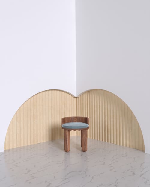 SOLID WALNUT with VELVET DINING CHAIR NAMI | Chairs by HACHI COLLECTIONS. Item composed of walnut & fabric