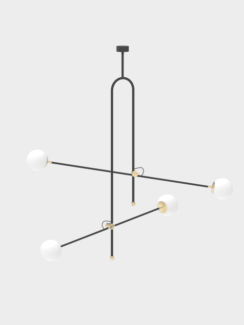 XYZ Chandelier | Chandeliers by Adir Yakobi. Item made of brass with glass works with minimalism & contemporary style