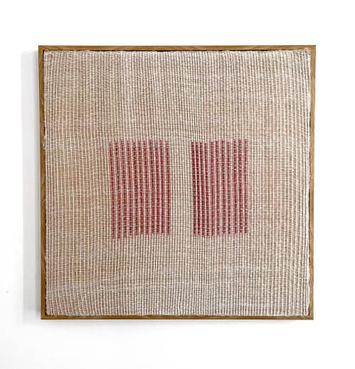 Starting Over Series - Minimalist Fibre & Ink Tapestry | Wall Hangings by Cheyenne Concepcion. Item made of birch wood & fiber
