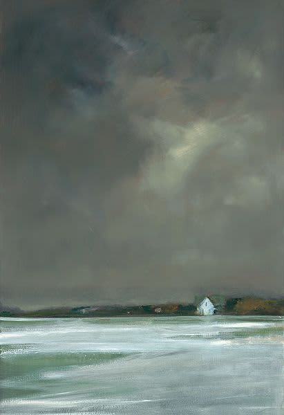 Anne Packard "Winter's Night" | Oil And Acrylic Painting in Paintings by YJ Contemporary Fine Art. Item composed of canvas