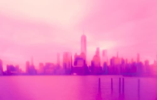 Lower Manhattan (Pink 4) | Photography by Tommy Kwak. Item composed of paper in minimalism or urban style