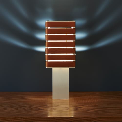 Exigen by Mnima. Table Light Sculpted from Solid Aluminum. | Table Lamp in Lamps by mnima. Item composed of aluminum and leather