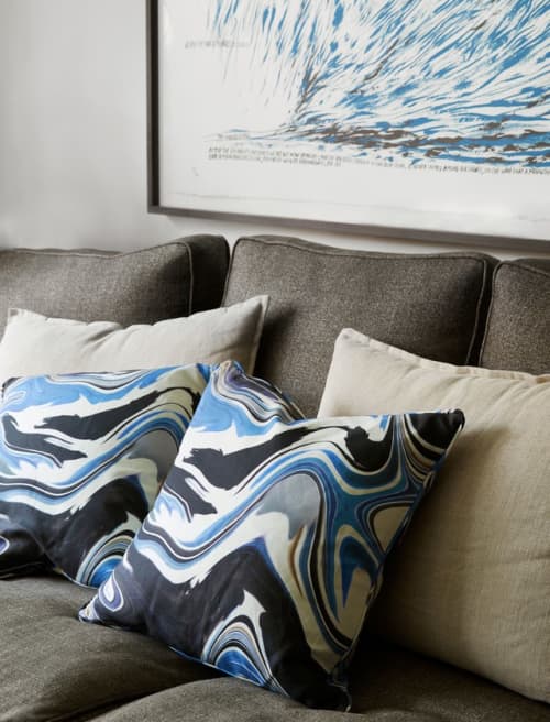 Peter Som x The Inside Blue Wave Pillow by The Inside at Peter Som