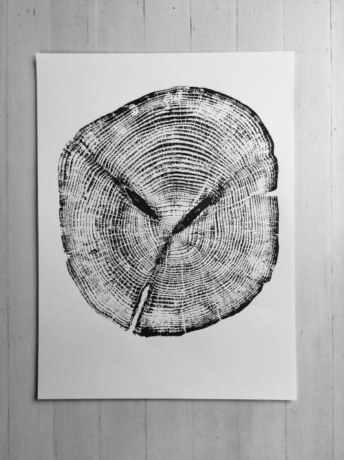 Alaskan Cedar, Original Tree ring print on 18x24 inch paper | Prints by Erik Linton. Item made of paper