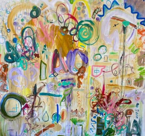 Metamorphosis | Oil And Acrylic Painting in Paintings by Gaby Castro Joffroy. Item made of canvas works with contemporary & eclectic & maximalism style