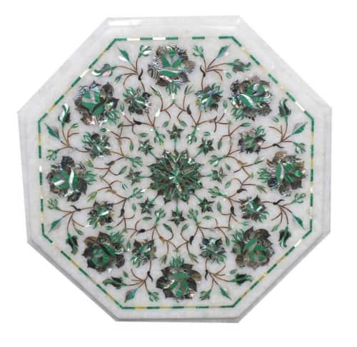 white marble table, coffee table, end table, tabletop | Tables by Innovative Home Decors. Item made of marble works with country & farmhouse & art deco style