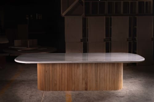 Lovely Lovely White Dining Table | Tables by NO AGE FURNITURE STUDIO. Item composed of oak wood in contemporary style