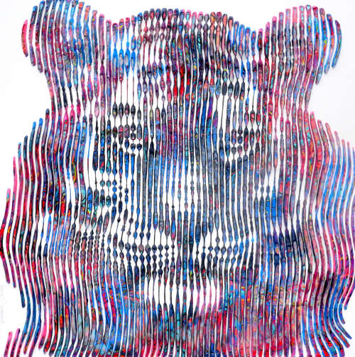 the tiger king of the felines of the savannah | Oil And Acrylic Painting in Paintings by Virginie SCHROEDER. Item made of canvas & synthetic compatible with minimalism and contemporary style