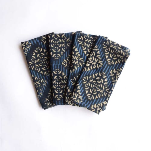 Dinner Napkins | Nimes - Set of 4 | Linens & Bedding by ichcha. Item composed of cotton compatible with boho and contemporary style