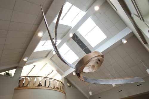 Circuit | Sculptures by Barbara Cooper | Hinsdale Public Library in Hinsdale. Item composed of wood and steel