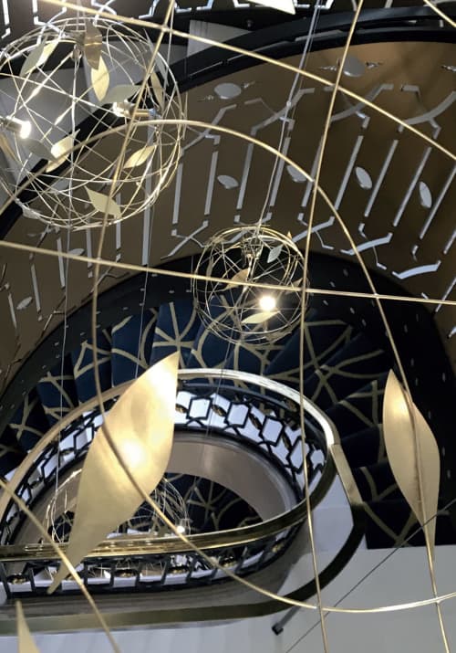 Tontine Feuille | Chandeliers by Ombre Portée | Deezer in Paris. Item composed of brass