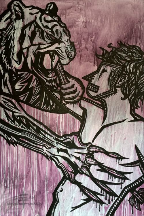 Alone with My Thoughts | Oil And Acrylic Painting in Paintings by Sean Martorana | Flyclops LLC in Philadelphia. Item composed of canvas and synthetic