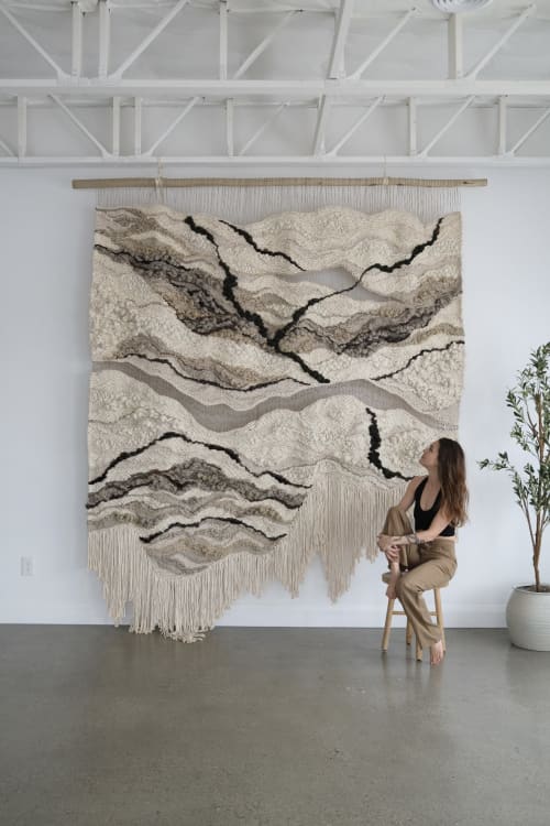 Large scale wall hanging "Arroyo of the Infinite Well" | Tapestry in Wall Hangings by Rebecca Whitaker Art. Item composed of cotton and fiber in boho or minimalism style