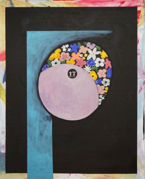 Adam and Eve | Oil And Acrylic Painting in Paintings by Chaewon Kim. Item made of canvas with synthetic