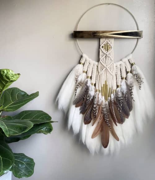 The Hawken | Macrame Wall Hanging in Wall Hangings by Timber and Torch. Item made of wood with cotton works with modern & southwestern style