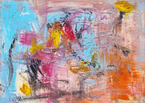 "Land" | Oil And Acrylic Painting in Paintings by Shirly Maimom Art. Item composed of canvas and synthetic
