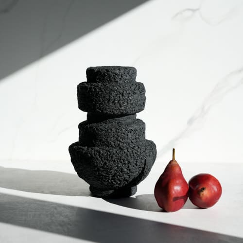 Closed Form Concrete Sculpture "Carbon #002" | Sculptures by Carolyn Powers Designs. Item composed of concrete compatible with minimalism and contemporary style