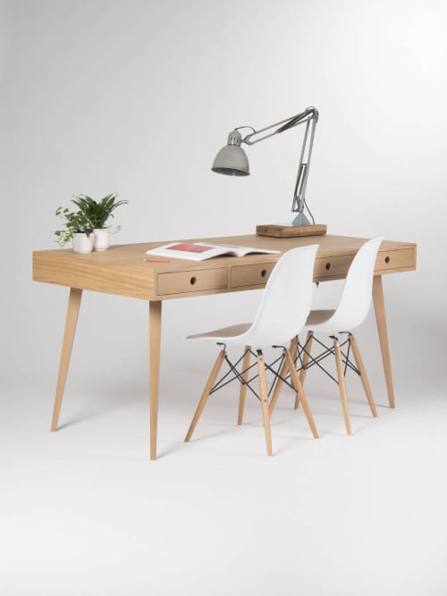 Home office desk, large computer table, oak wood, bureau | Tables by Mo Woodwork