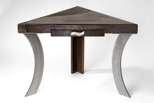 Corner Writing Desk | Tables by Andrea Wendel. Item made of wood with steel