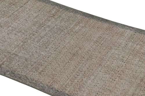 Vintage Turkish Distressed Solid Runner in Gray and Brown | Area Rug in Rugs by Rug and Kilim