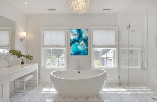 'COUNTESS' - Luxury Epoxy Resin Abstract Artwork | Mixed Media by Christina Twomey Art + Design. Item composed of synthetic