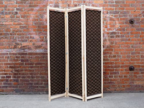 Handwoven Room Divider - 3 Panels | Decorative Objects by Morgan Hale. Item made of wood & fabric