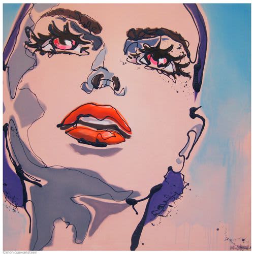 Popart in office space "Estrenia" (Sold) - commission yours | Oil And Acrylic Painting in Paintings by Monique van Steen. Item made of canvas