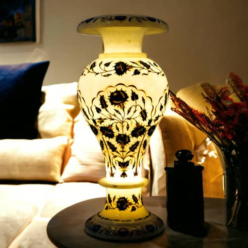 Handmade marble vase, White marble vase, marble vase | Vases & Vessels by Innovative Home Decors. Item composed of marble compatible with country & farmhouse and art deco style