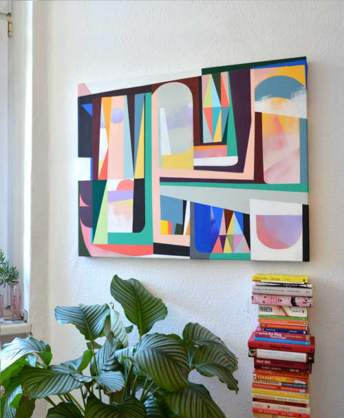 [SOLD] "Patchwork 03" original painting | Oil And Acrylic Painting in Paintings by Jilli Darling. Item made of canvas & synthetic compatible with contemporary style
