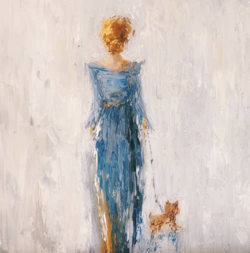 The Terrier Tales | Oil And Acrylic Painting in Paintings by Jessica Whitley Studio. Item composed of canvas and synthetic
