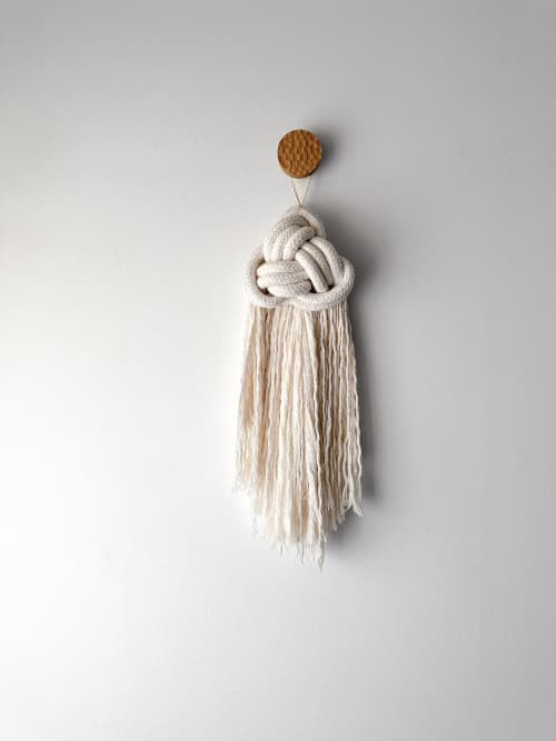 KNOT 007 | Rope Sculpture Wall Hanging | Wall Sculpture in Wall Hangings by Ana Salazar Atelier. Item composed of oak wood & cotton compatible with boho and country & farmhouse style
