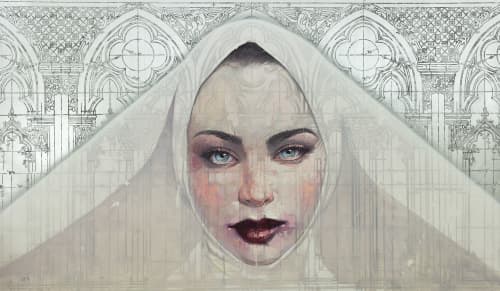 SANCTORUM | Oil And Acrylic Painting in Paintings by Roldan Lauzan Studio. Item made of canvas with synthetic
