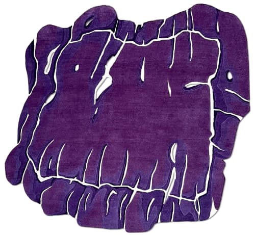 Rug Viola Purple Irregular Unusual Abstract Shape | Small Rug in Rugs by Atelier Tapis Rouge. Item made of wool works with contemporary & eclectic & maximalism style