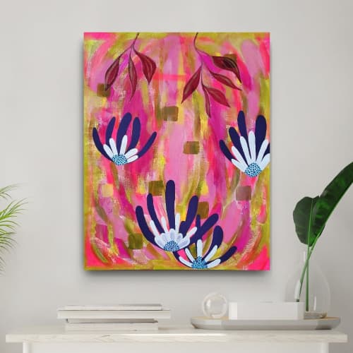 Joy | Oil And Acrylic Painting in Paintings by Tina Mokuau. Item made of canvas
