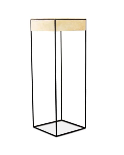 Side Table in Parchment and Metal by Costantini, Marcello | Tables by Costantini Designñ. Item made of metal