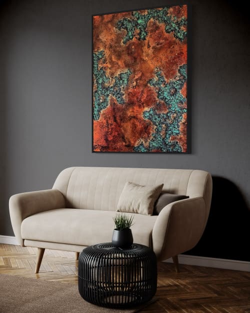 “Radiant Patina” Textured Art Series | Mixed Media by Erin Harris. Item composed of canvas compatible with contemporary and modern style