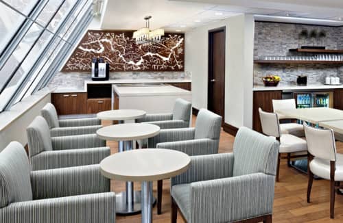 Custom Ottawa River Panel | Paneling in Wall Treatments by Lightwave Laser | Sheraton Ottawa Hotel in Ottawa. Item made of wood
