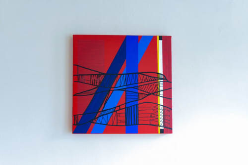 Sunbathe Red II | Oil And Acrylic Painting in Paintings by Atelier Stumpo. Item composed of canvas and synthetic